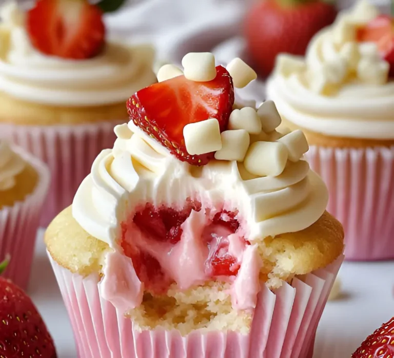 White Chocolate Strawberry Cupcakes Recipe