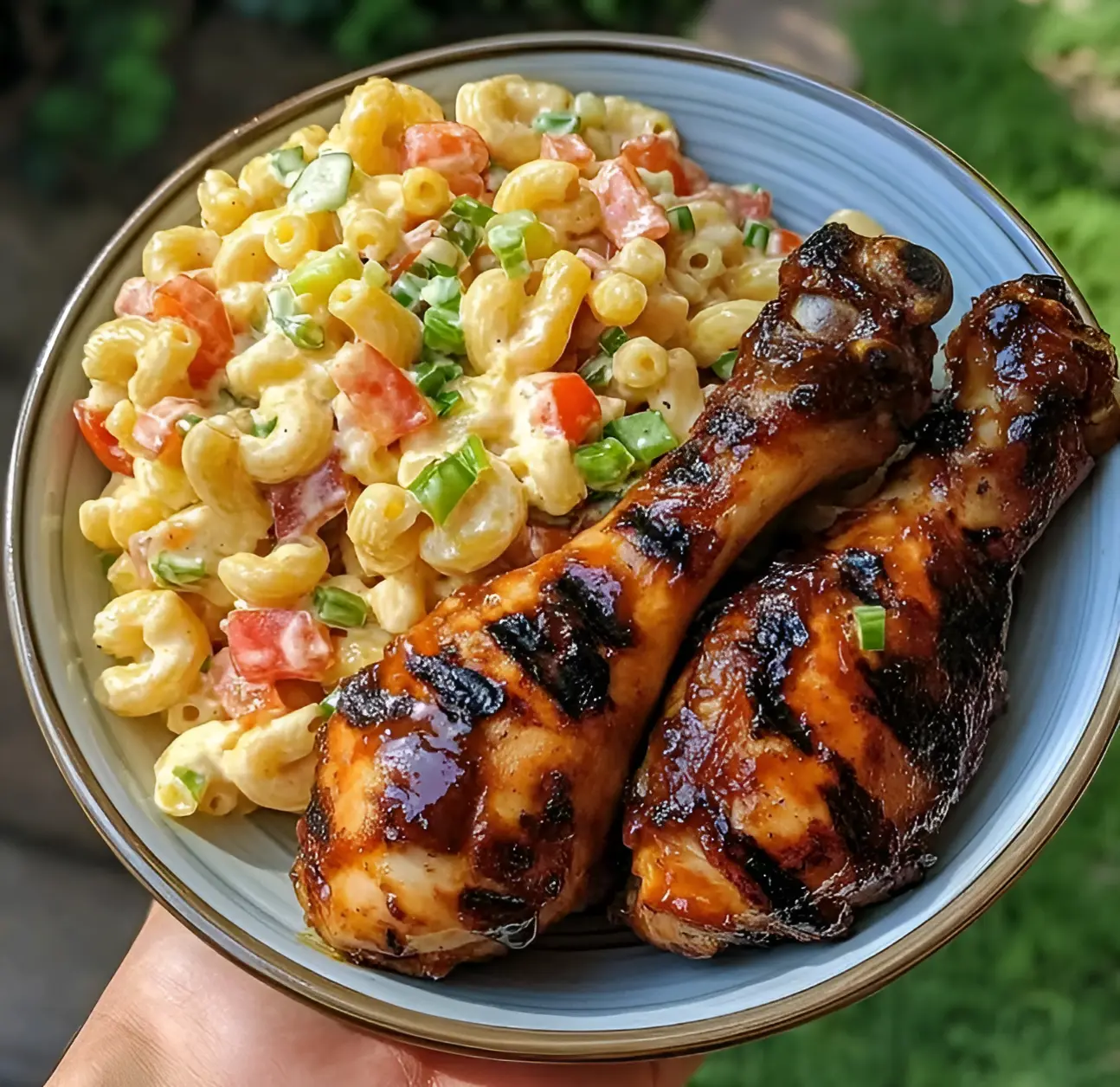 Grilled BBQ Chicken & Creamy Macaroni Salad Recipe_enhanced