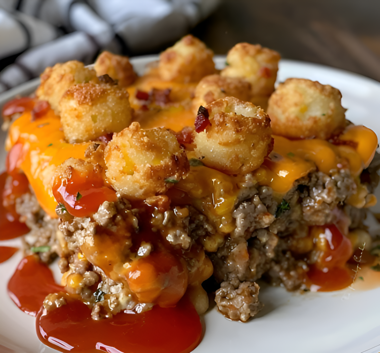 Cheesy Tater Tot Meatloaf Casserole Recipe