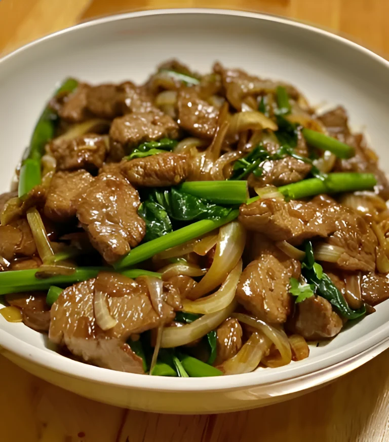 Chinese-style beef and onion stir-fry Recipe