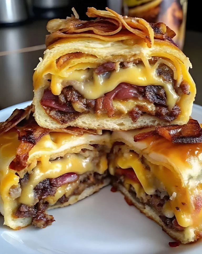 Garlic Butter Bacon Cheeseburger Rollups Recipe