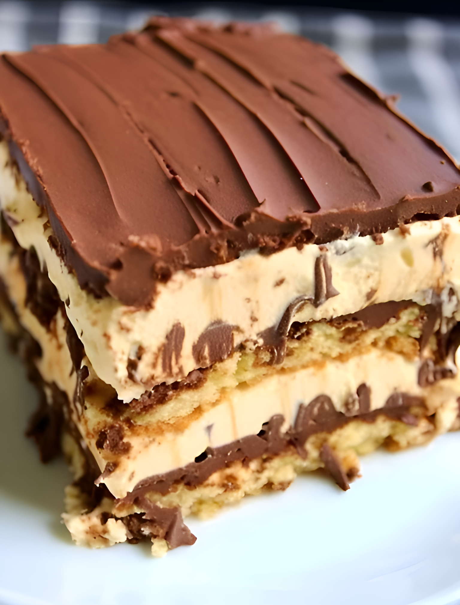 NO BAKE PEANUT BUTTER ECLAIR CAKE