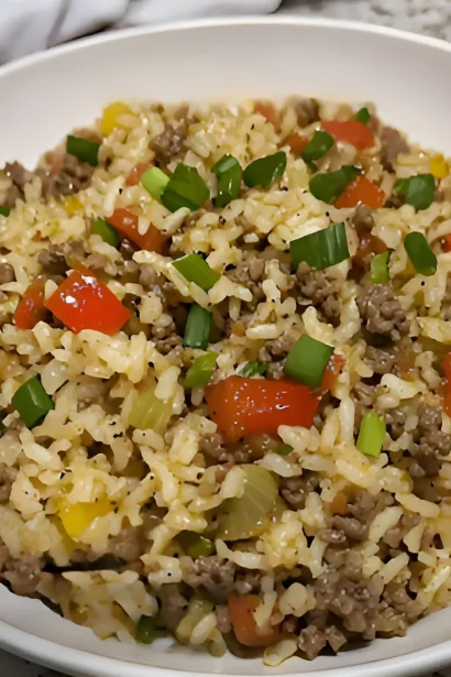 Easy Cajun Dirty Rice with Ground Beef Image