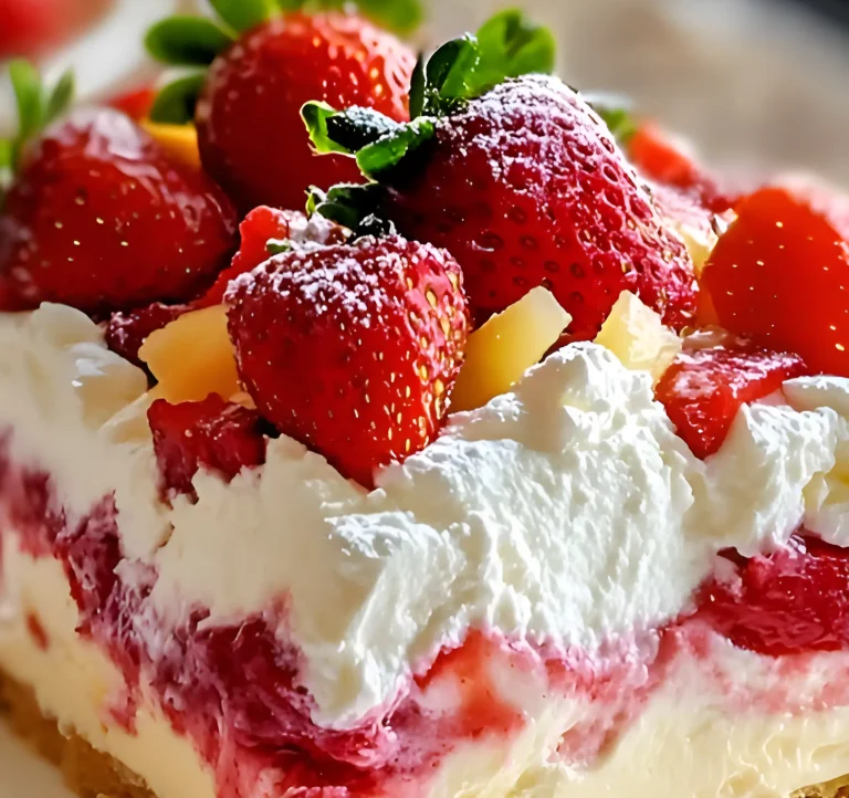 Easy No-Bake Strawberry Pineapple Cake Recipe
