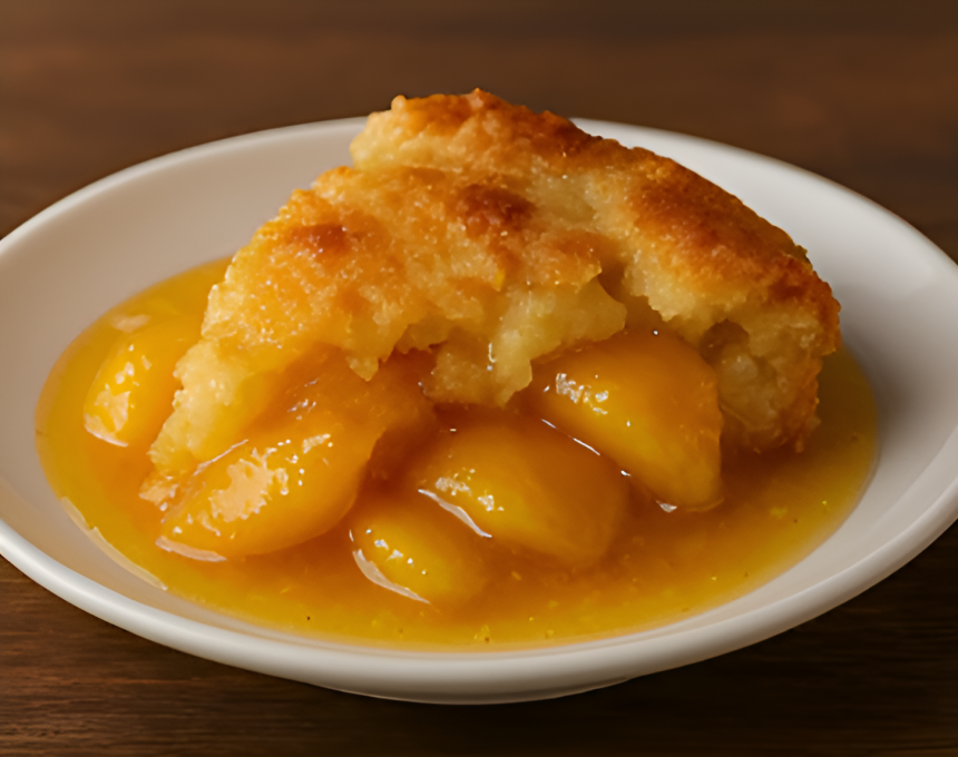 Warm Peach Cobbler with Butter