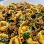 Easy Garlic Butter Beef and Spinach Tortellini Recipe