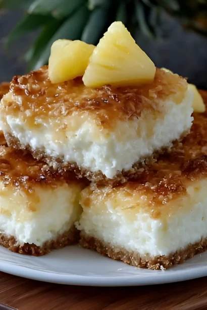 Easy Pineapple Coconut Cheesecake Bars Recipe