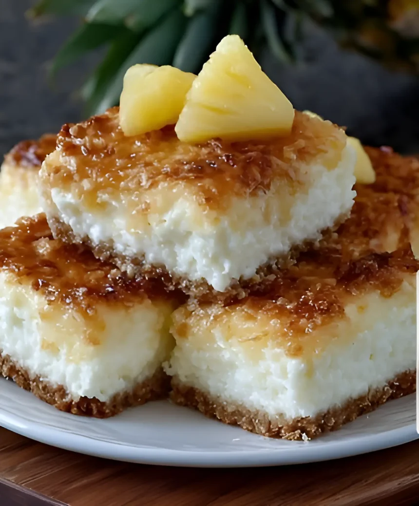 Easy Pineapple Coconut Cheesecake Bars Recipe