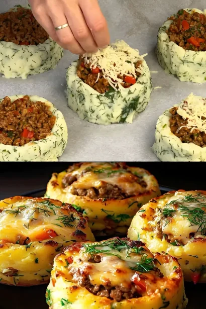 Easy Stuffed Mashed Potato Nests Recipe