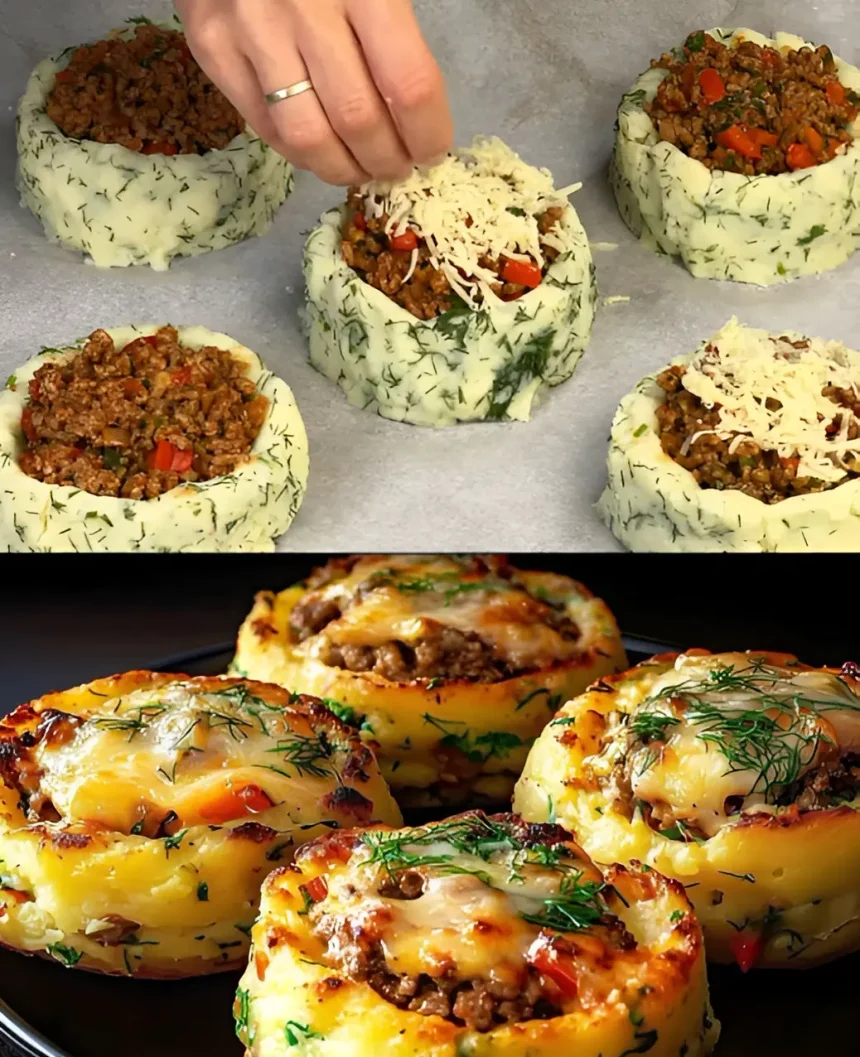 Easy Stuffed Mashed Potato Nests Recipe