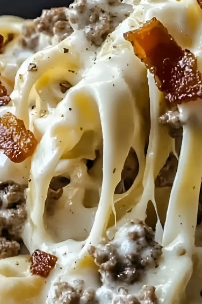 Loaded Bacon Cheeseburger Alfredo
