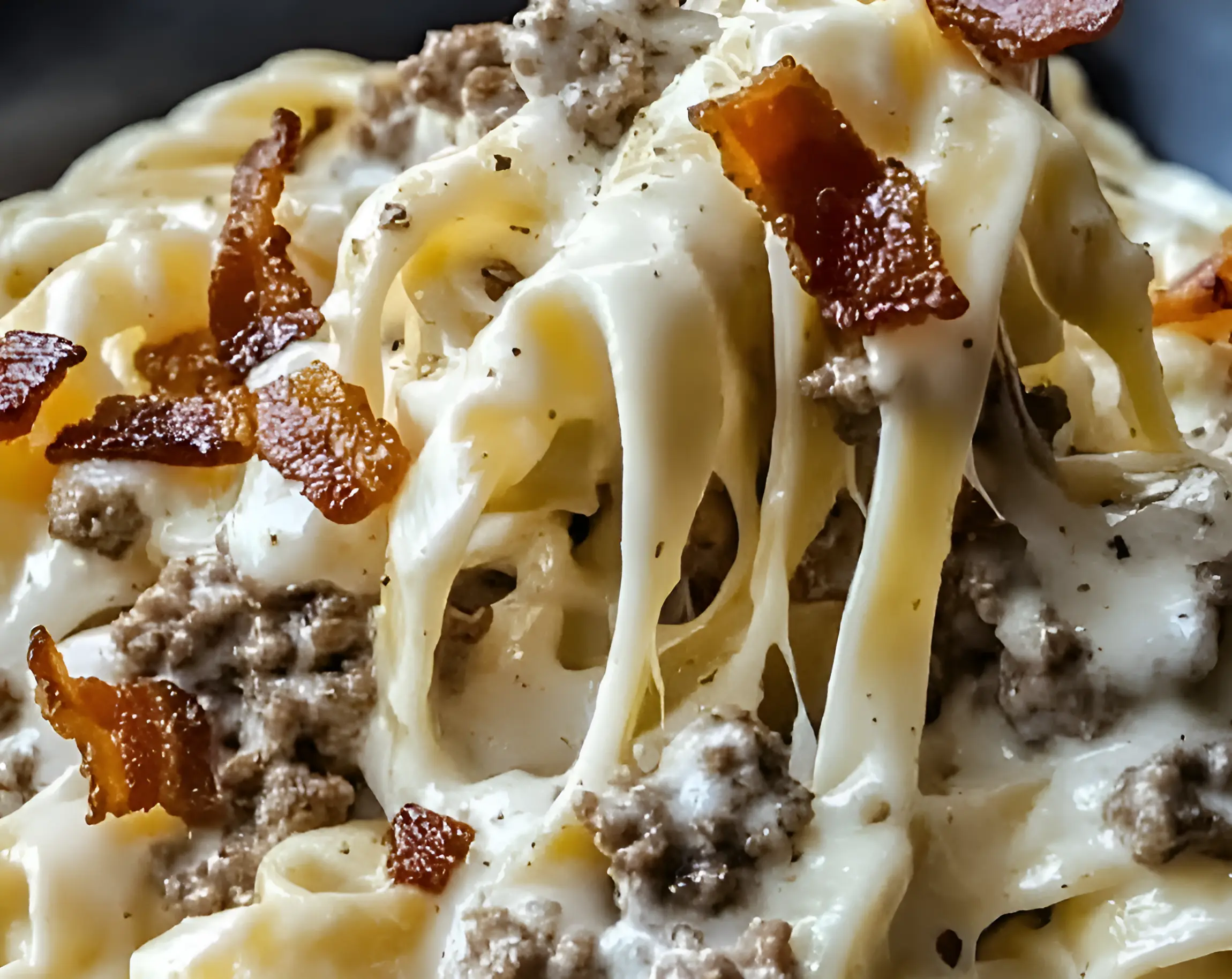 Loaded Bacon Cheeseburger Alfredo