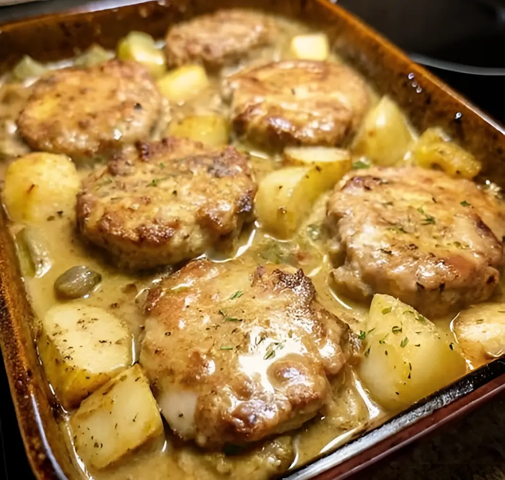 Smothered Pork Chops with Potatoes