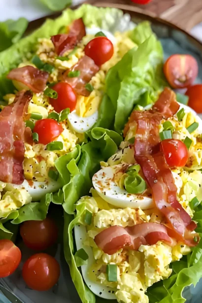 BLT Egg Salad Lettuce Wraps Recipe