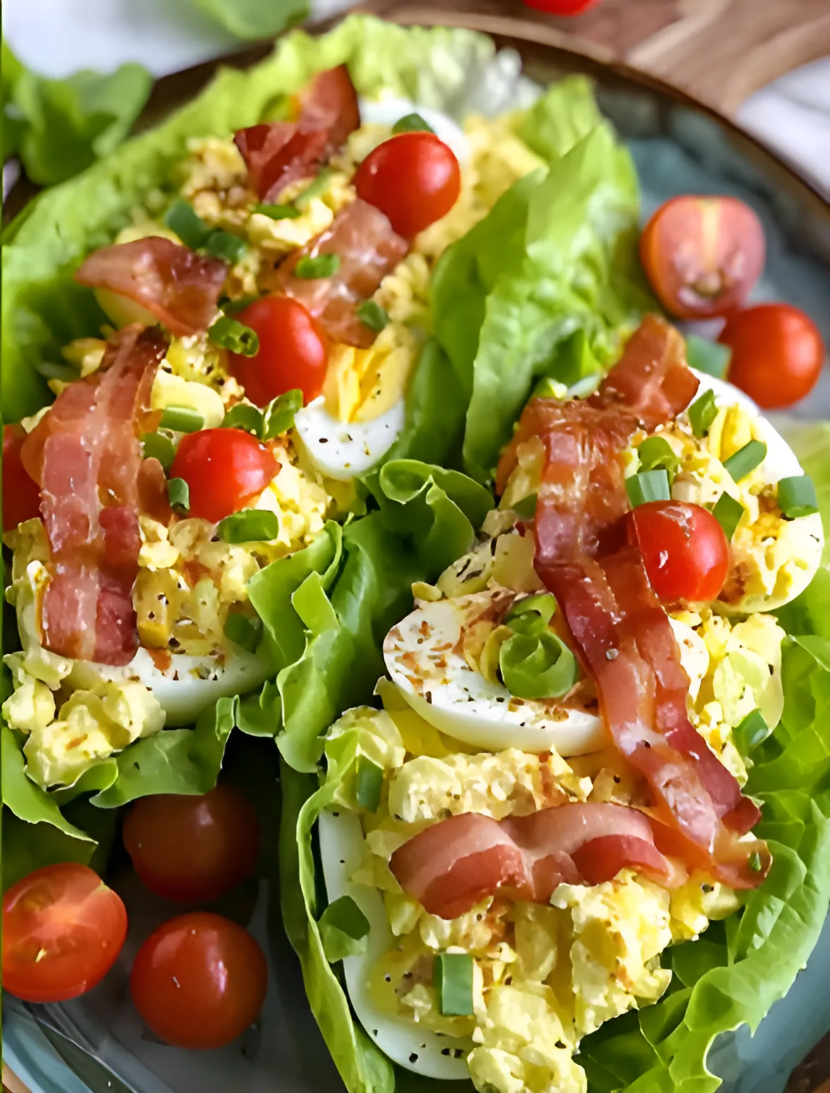 BLT Egg Salad Lettuce Wraps Recipe