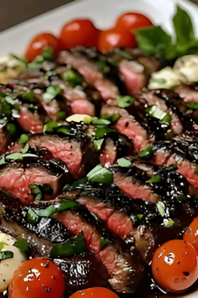Balsamic Caprese Grilled Flank Steak Recipe