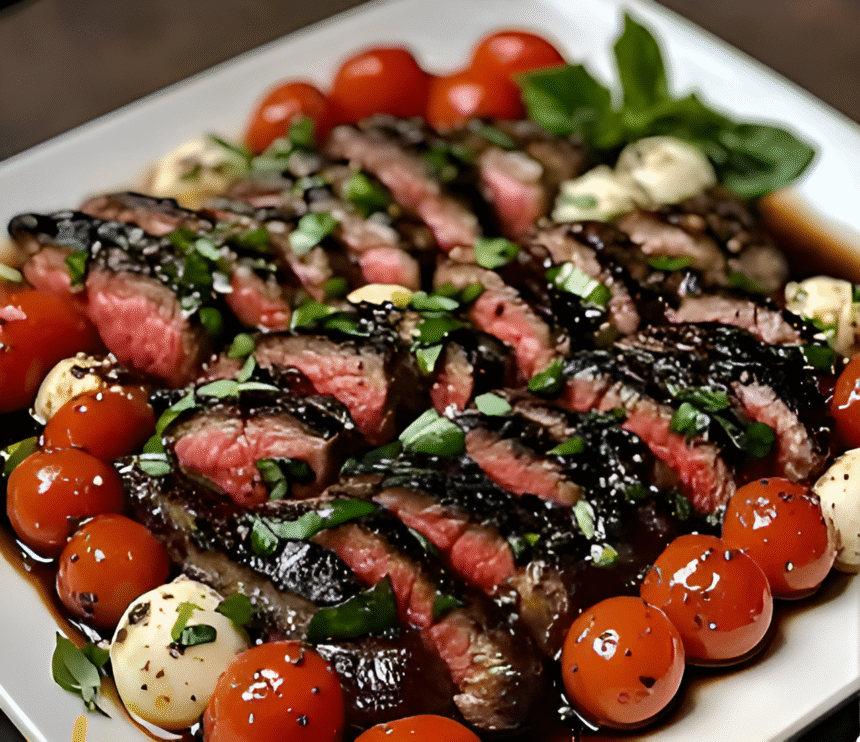 Balsamic Caprese Grilled Flank Steak Recipe