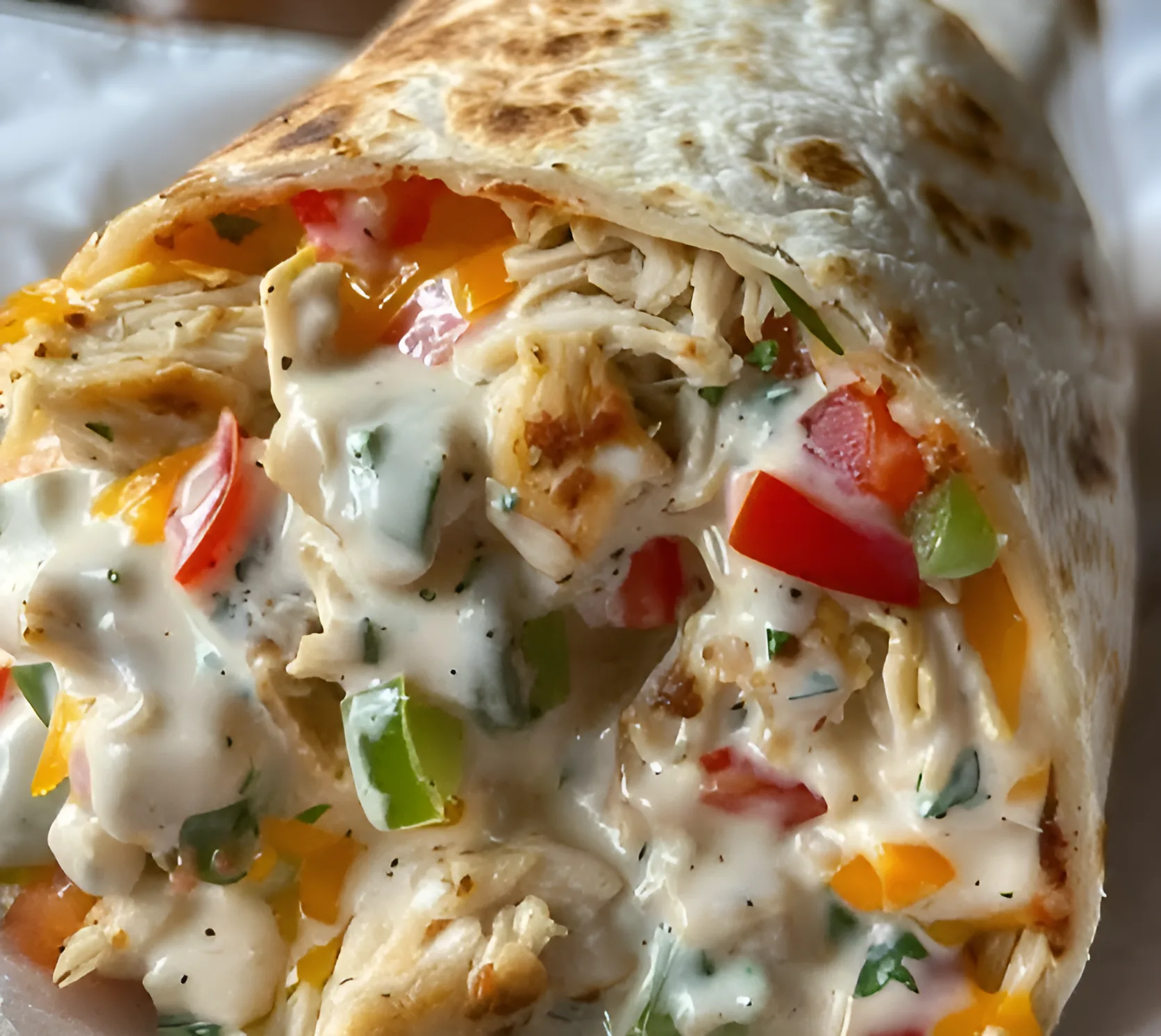 Easy Chicken Bell Pepper Ranch Burritos Recipe