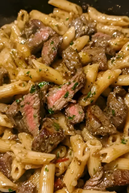 Parmesan Steak Pasta Recipe