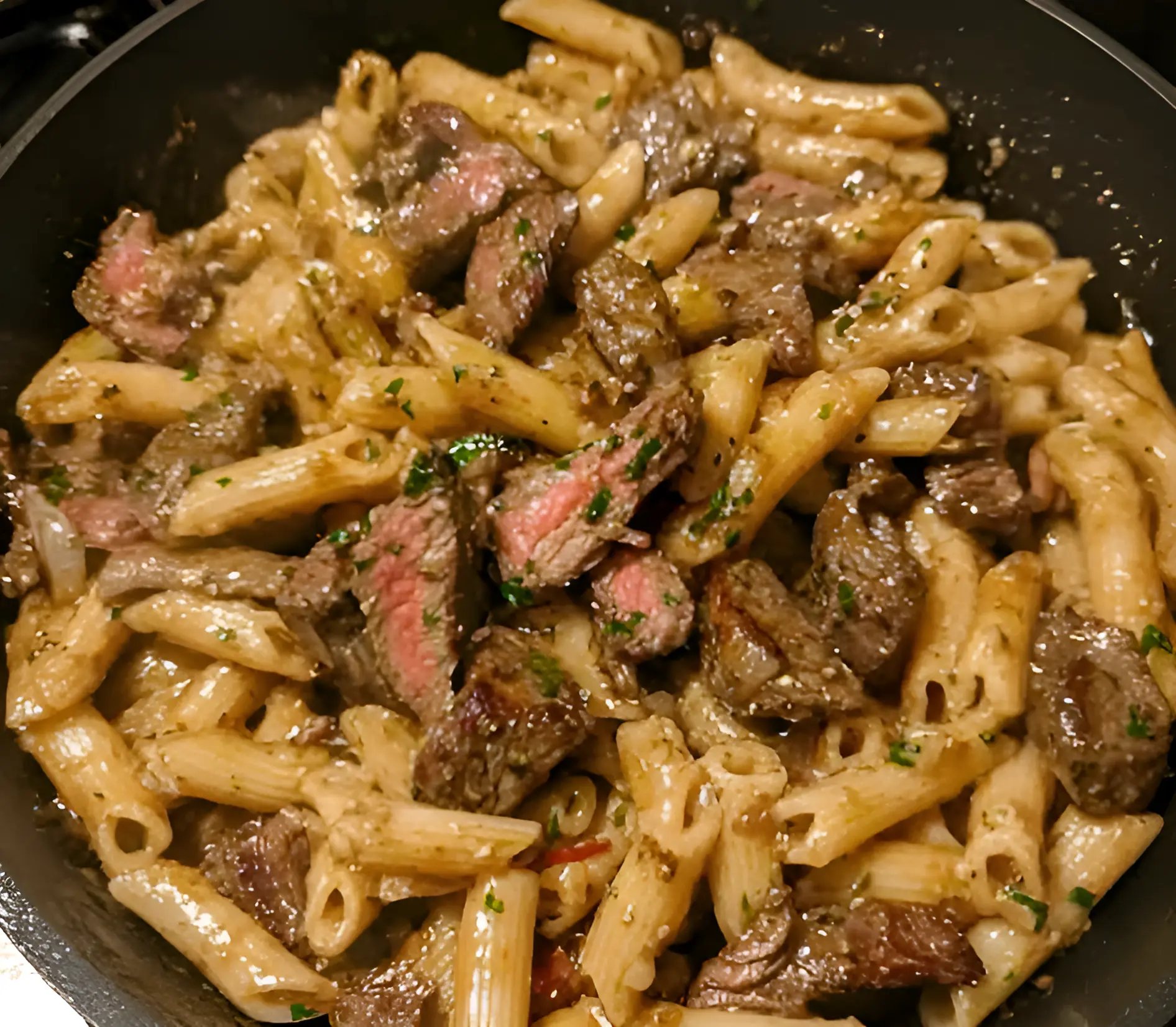 Parmesan Steak Pasta Recipe