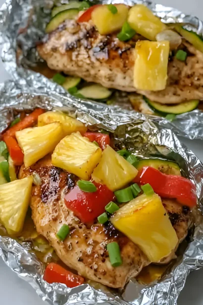 Easy Teriyaki Chicken and Pineapple Foil Packets Recipe