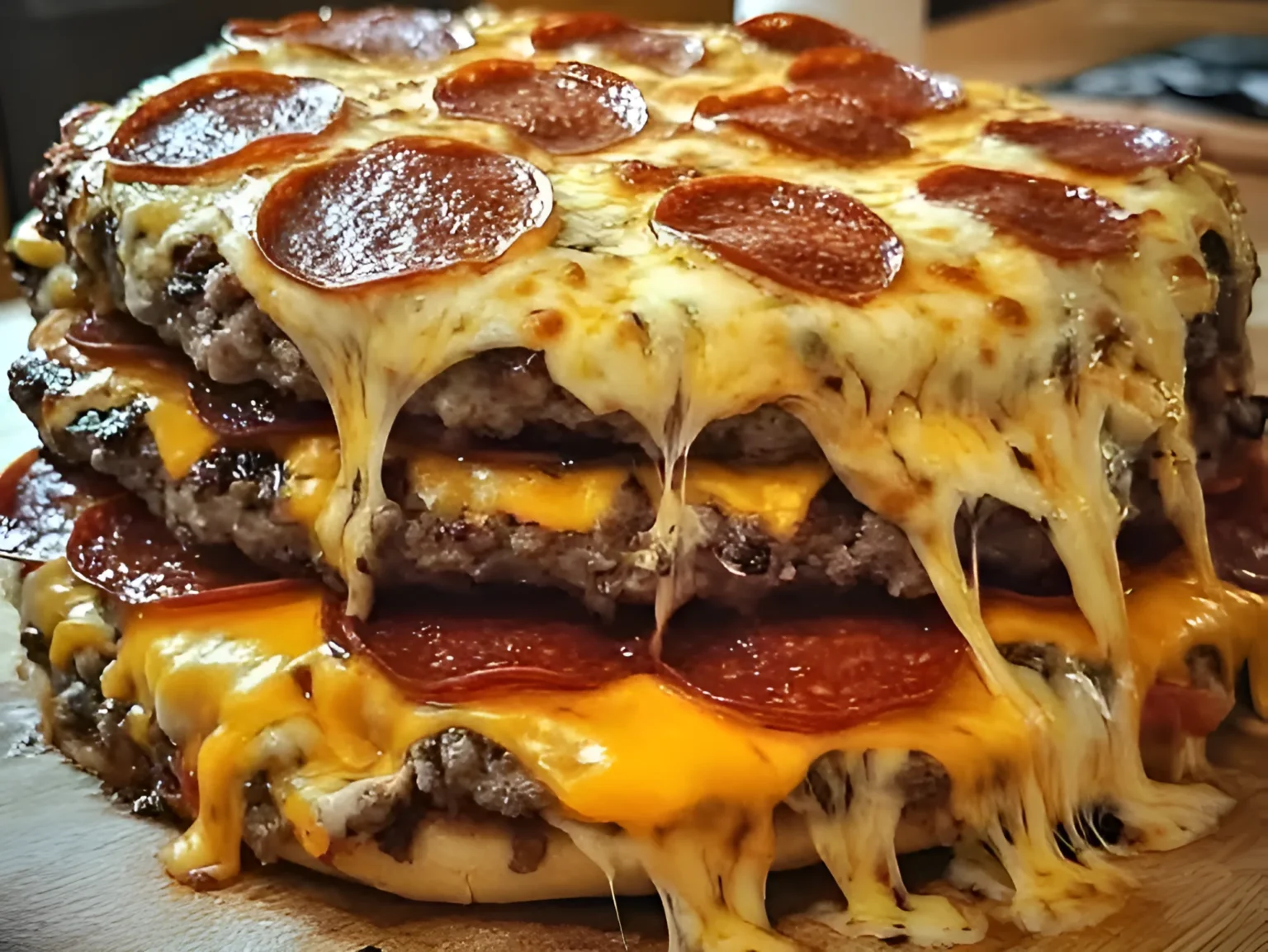 Giant Burger Pizza Recipe - Easy Homemade