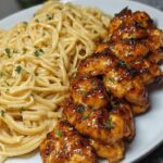 Lemon Garlic Butter Chicken with Creamy Parmesan Pasta