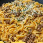 One Pot Creamy Beef and Garlic Butter Pasta e1750874779212