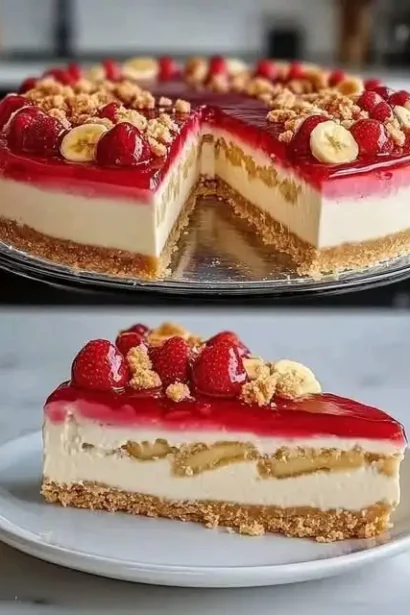 Strawberry Crunch Cheesecake Banana Pudding Cheesecake