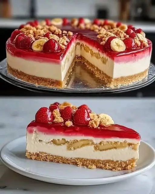 Strawberry Crunch Cheesecake Banana Pudding Cheesecake