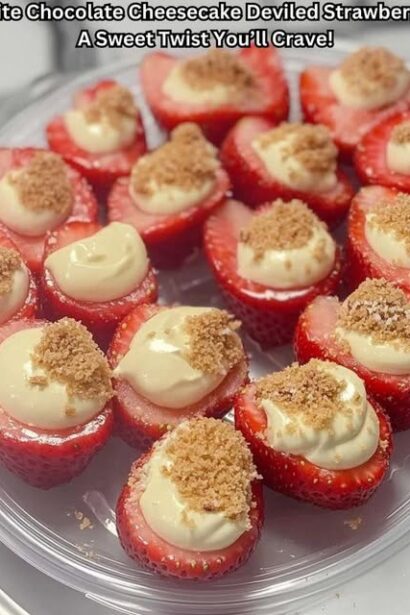 Cheesecake deviled strawberries