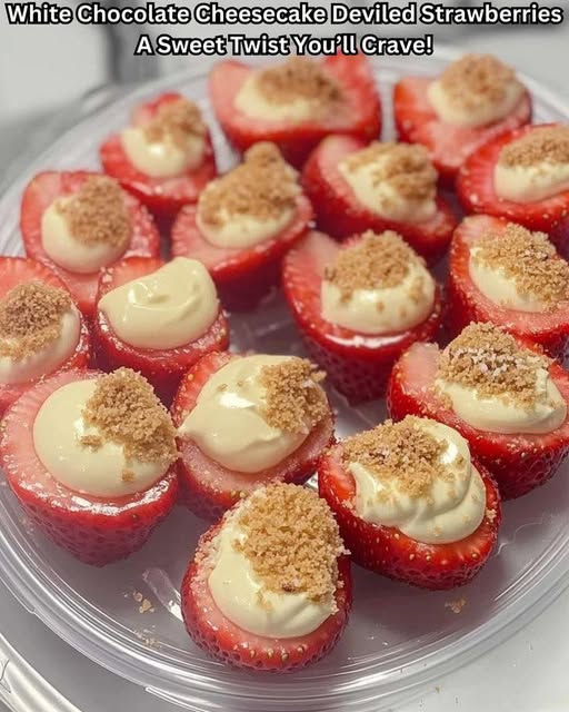 Cheesecake deviled strawberries