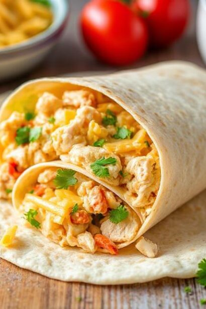 Cheesy Garlic Chicken Wraps p