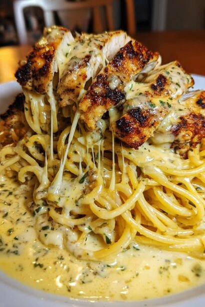 Creamy Cajun Chicken Spaghetti with Garlic Mozzarella Sauce