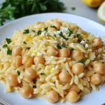Creamy Lemon Ricotta Orzo with Chickpeas