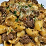 Creamy Paprika Steak Shells Recipe