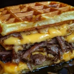 Easy Bourbon Maple Brisket Grilled Cheese Wafflewich Recipe