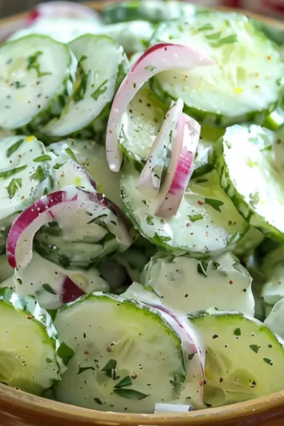 Easy Creamy Cucumber Salad Recipe