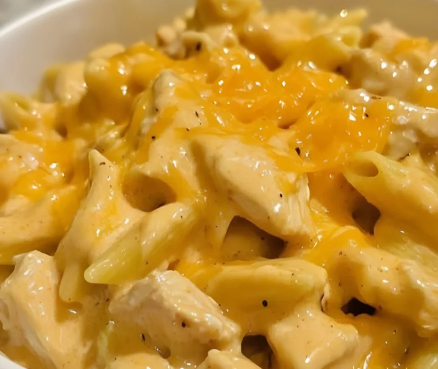 Easy Honey BBQ Chicken Pasta with Creamy Cheddar Sauce Recipe