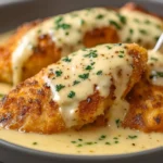 Easy Parmesan Crusted Chicken with Creamy Garlic Sauce Recipe