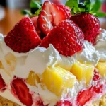 Easy Tropical No-Bake Strawberry Split Cake Recipe