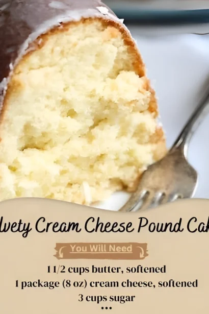 Easy Velvety Cream Cheese Pound Cake Recipe