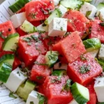Fresh Watermelon Cucumber Feta Salad - Perfect Summer Recipe