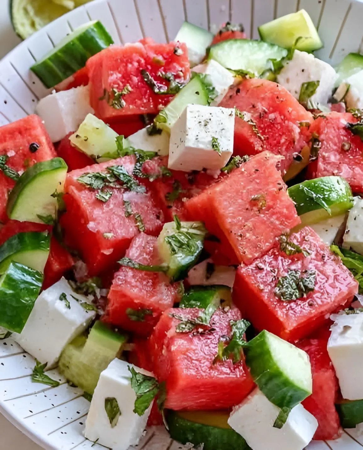 Fresh Watermelon Cucumber Feta Salad - Perfect Summer Recipe