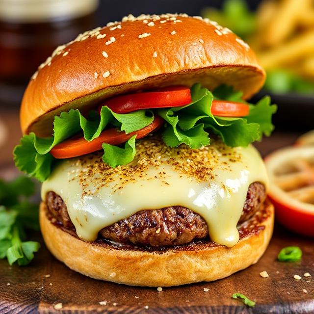Garlic Parmesan Cheeseburger p