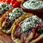 Greek Style Chicken Gyros with Homemade Tzatziki