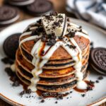 Oreo Pancakes with Cream Cheese Drizzle p