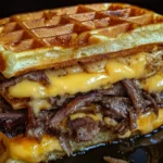 Bourbon-Maple Brisket Grilled Cheese Wafflewich