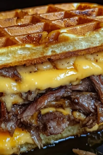 Bourbon-Maple Brisket Grilled Cheese Wafflewich