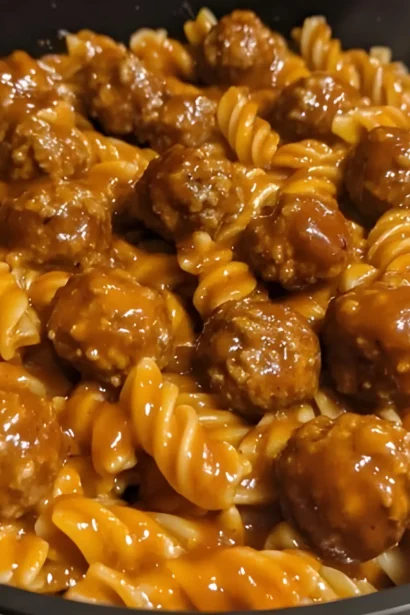 Easy One-Pot Smoky BBQ Meatball Pasta Recipe